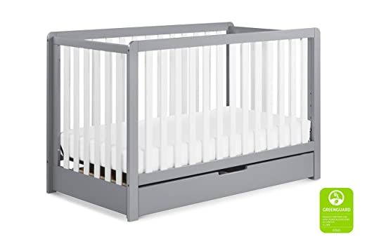 Carter's by Davinci Colby 4-in-1 Convertible Crib with Trundle Drawer, Grey and White