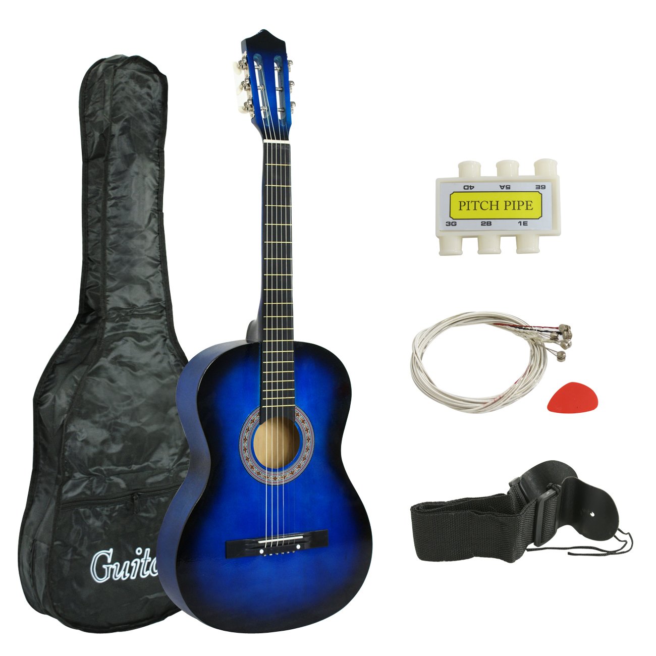 Smartxchoices Acoustic Guitar for Starter Beginner Music Lovers Kids Gift 38" 6-String Folk Beginners Acoustic Guitar 
