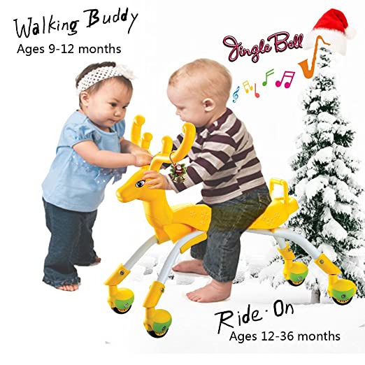 Ride on Toys Toddler Scoot Push Car for 1 2 Years Old Baby Girls Boys Riding Walking Buddy - Roller Scooter with Wheels Tricycle Bike Balance Trainer Walker Assistant for Kids Children Activities