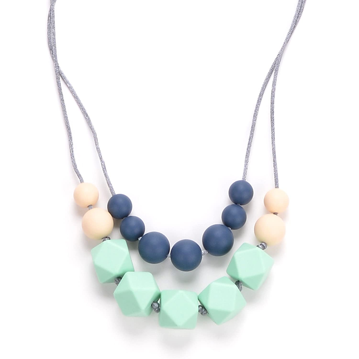 Bebe by Me 'Harper' Hard + Soft + Cushy Beads All-in-1 Teething Necklace for Nursing Moms