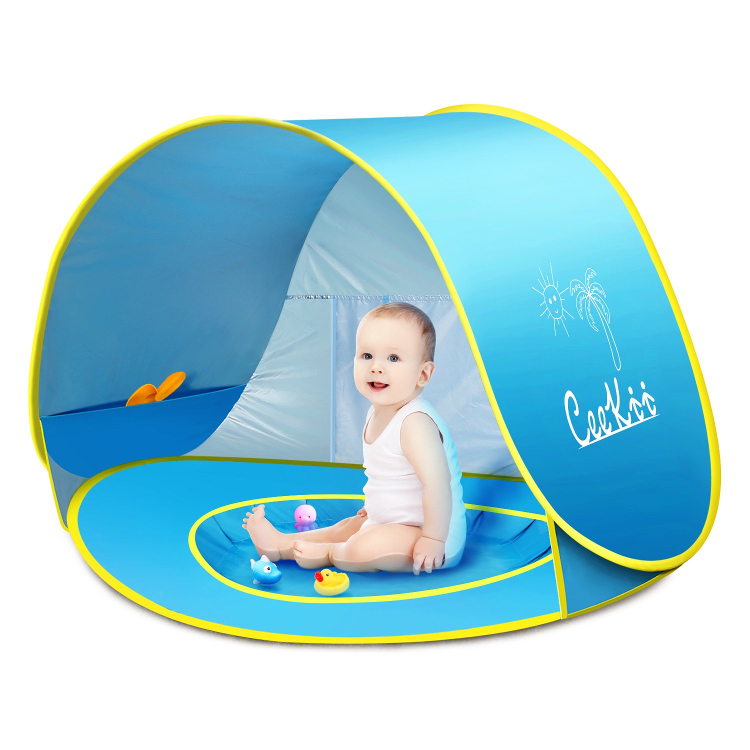 CeeKii Baby Beach Tent Pop Up Tent Portable Shade Pool UV Protection Sun Shelter with Mini Pool