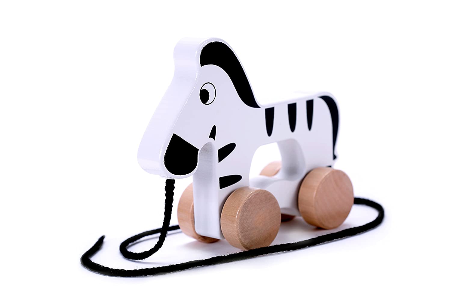 Cubbie Lee Adorable Zebra Wooden Push & Pull Along Toy for Baby & Toddler