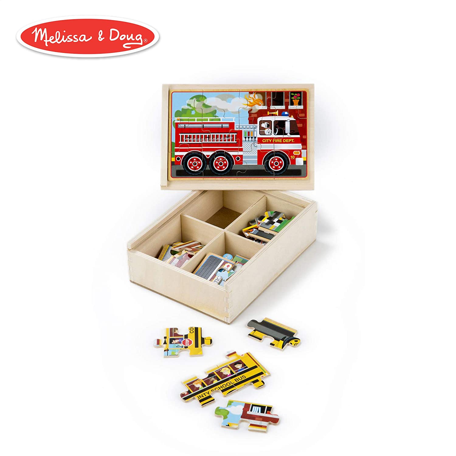 Melissa & Doug Vehicles Jigsaw Puzzles in a Box