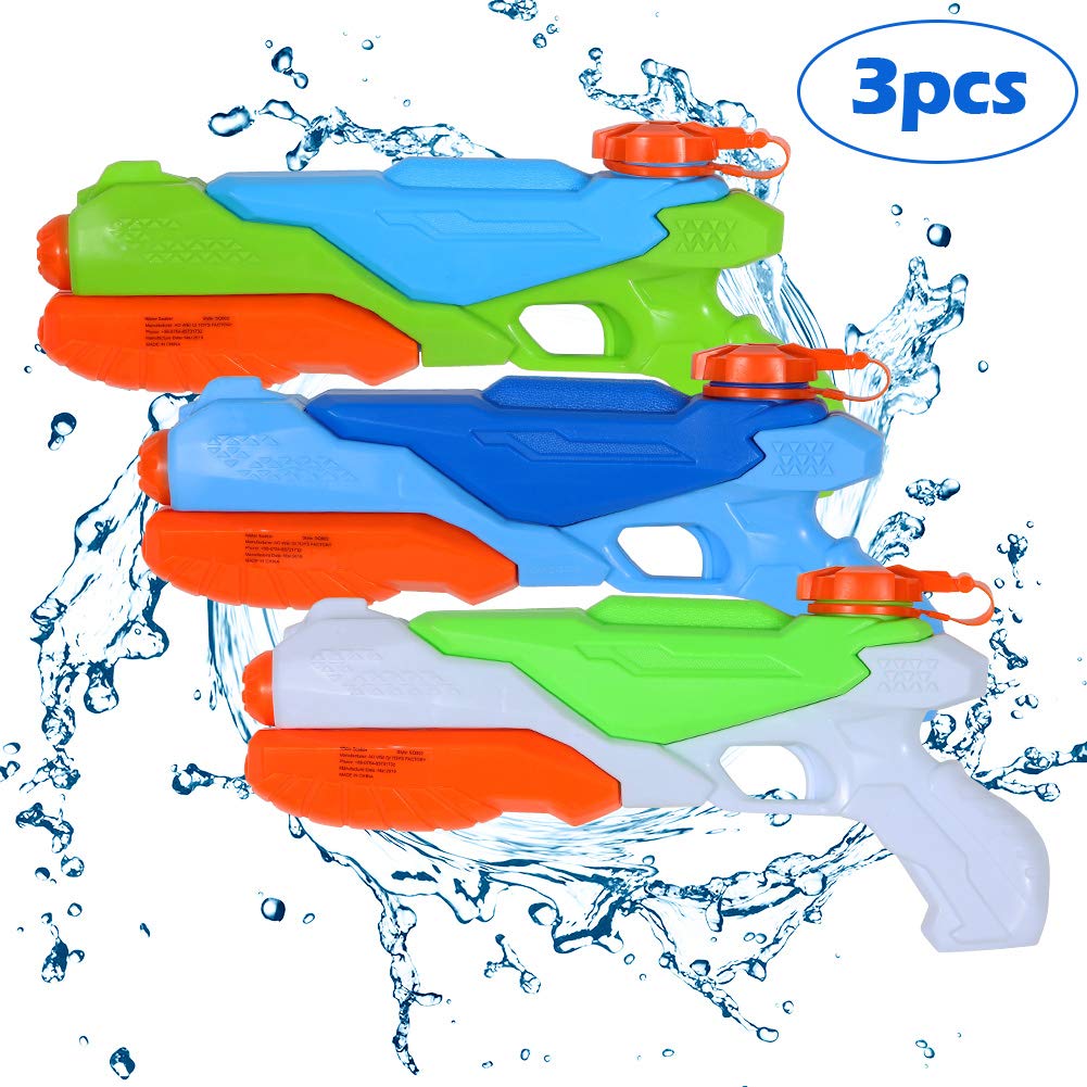 Lumiparty Water Guns 3 Packs,Pool Toys, Water Soaker Blaster Squirt Guns,Summer Water Games,Outdoor Swimming Pool Games Toys for Kids