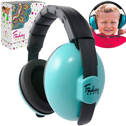Fridaybaby Baby Ear Protection (0-2+ Years) - Comfortable and Adjustable Baby Ear Muffs Noise Protection for Infants & Newborns | Baby Headphones Noise Reduction for Concerts Fireworks Travels (Blue)