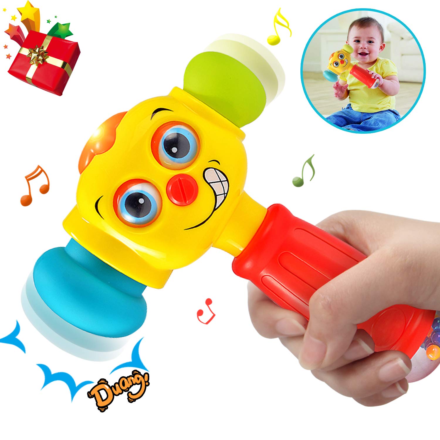 HOMOFY Baby Toys Funny Changeable Hammer Toys 6 Months up,Multi-Function,Lights MusicToys for Infant Boys Girls 1 2 3 Years Old -Best Gifts