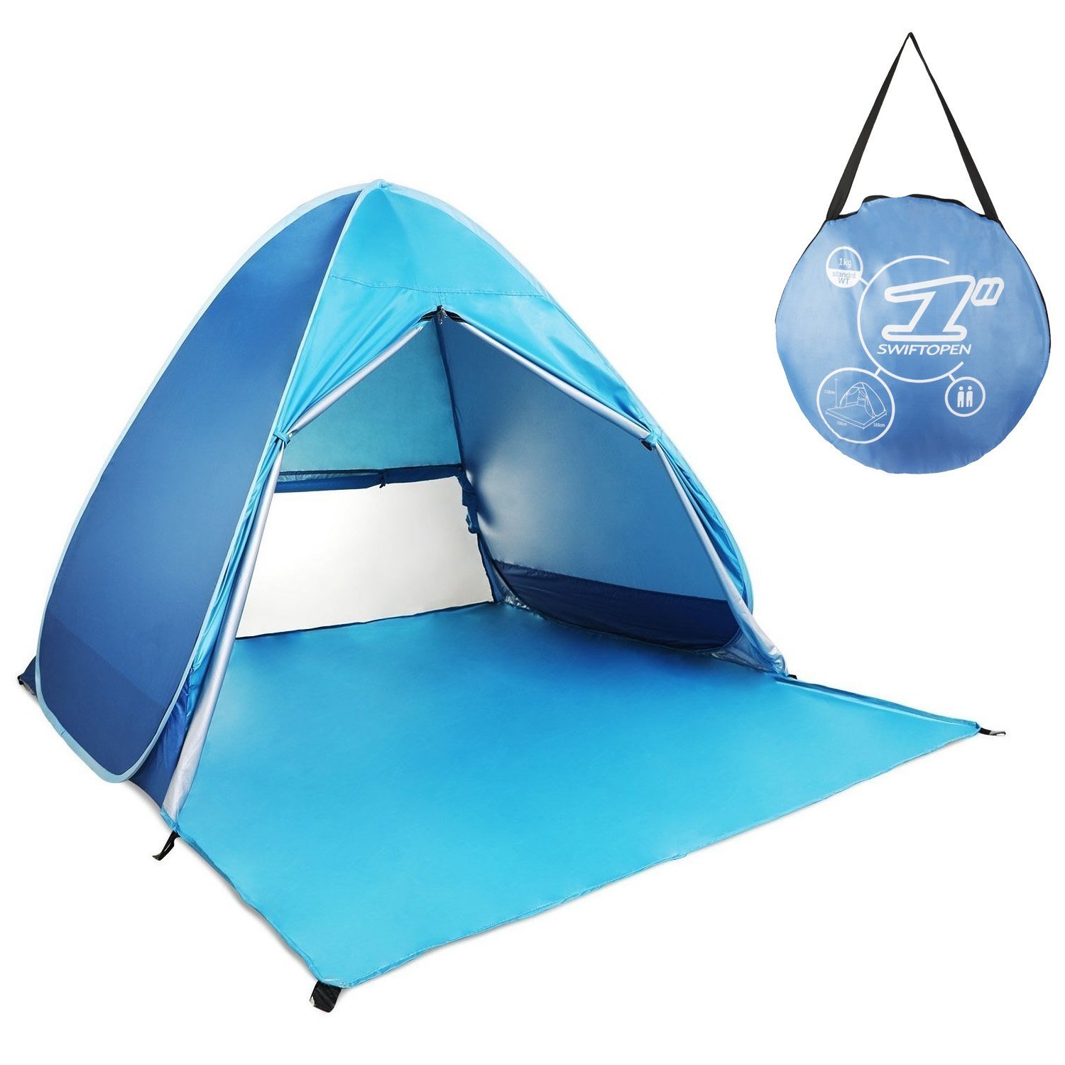 HIEMAO Pop Up Tent, Beach Tent Sun Shelter Instant Sun Shade Portable UV Tent Baby Sun Cabana with Zipper Door for Garden/Beach Times