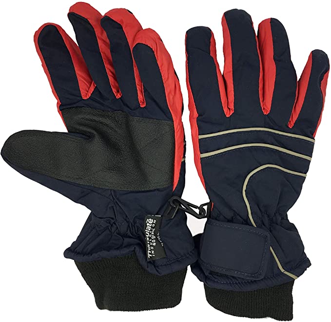 Kids Waterproof 3M Thinsulate Ski Gloves with Anti-slip Palm Age 4-12+
