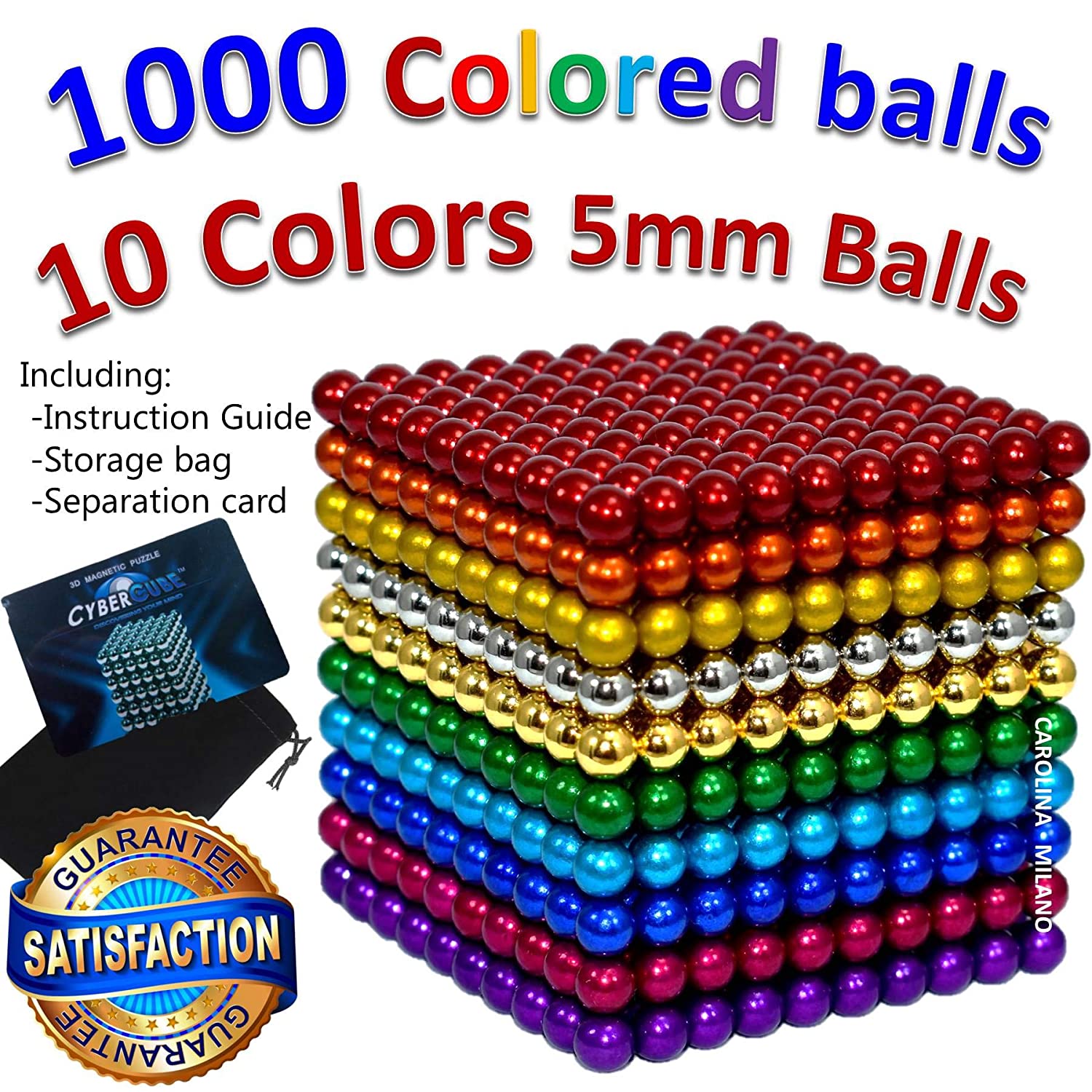 1000 pcs 5mm 10 Colors Multicolored Large Balls Toy Building Blocks