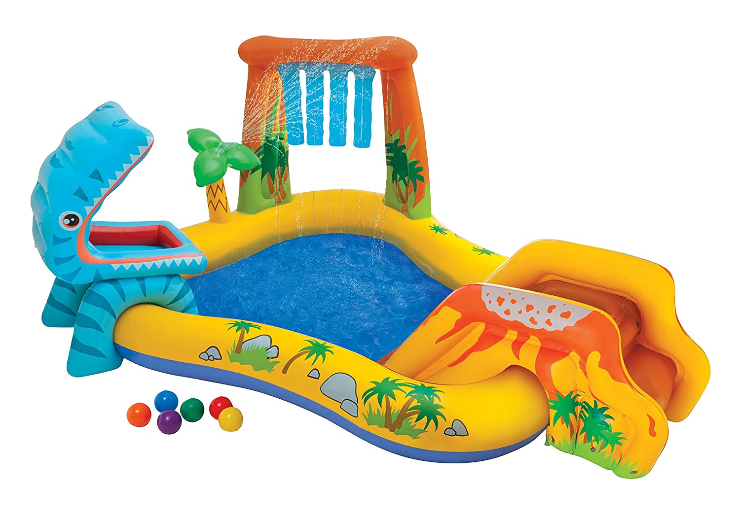 Intex Dinosaur Inflatable Play Center, 98in X 75in X 43in, for Ages 2+