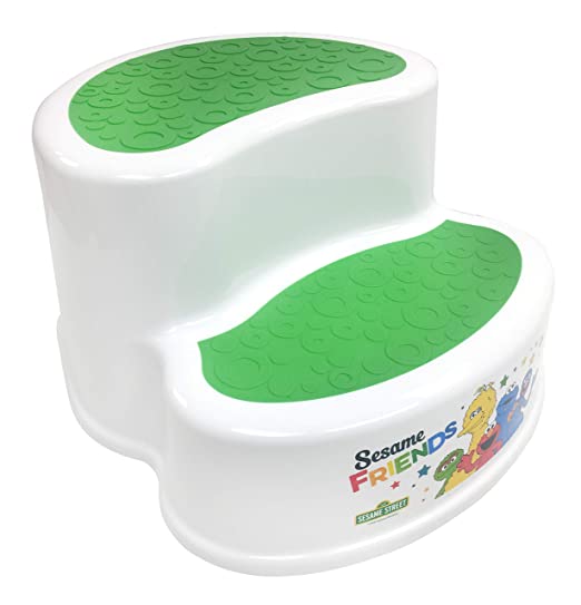 Sesame Street Two-Tier Step Stool, White