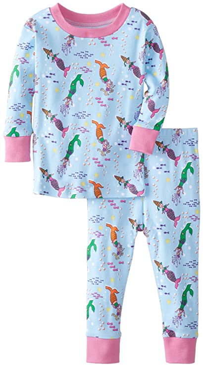 New Jammies Baby Girls' Mermaids Organic Two Piece Baby Pajama Set