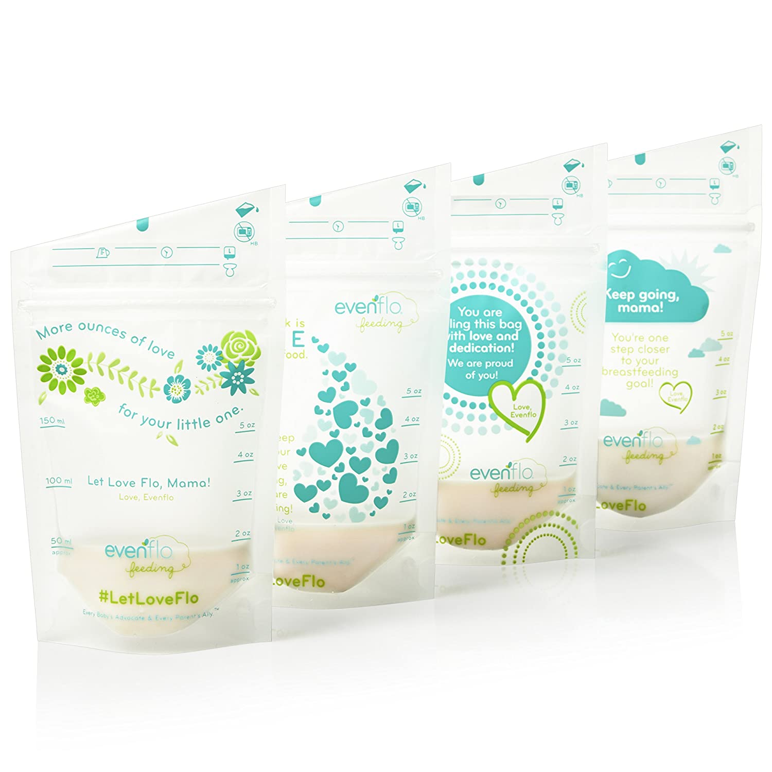 Evenflo Feeding Advanced Breast Milk Storage Bags for Breastfeeding - 5 Ounces (50 Count)
