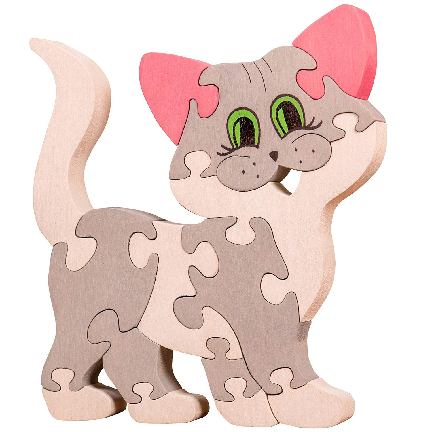 OXEMIZE Wooden Jigsaw Puzzles Cat for Toddlers 2 3 4 5 Years Old Educational Toys Baby Kids Gift