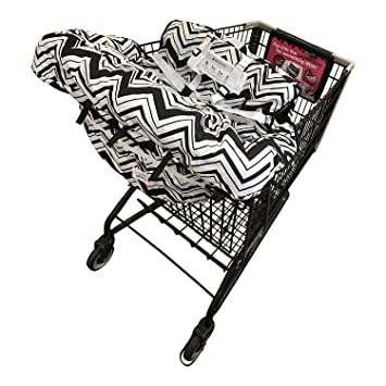 Shopping Cart Cover For Baby- 2-in-1 - Foldable Portable Seat with Bag for Infant to Toddler - Compatible with Grocery Cart Seat and High Chair - Boy/Girl Design - Compact and Cushy by MurphyFine