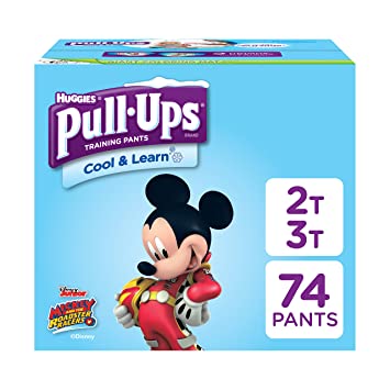 Pull-Ups Cool & Learn, 2T-3T (18-34 lb.), 74 Ct. Potty Training Pants for Boys, Disposable Potty Training Pants for Toddler Boys