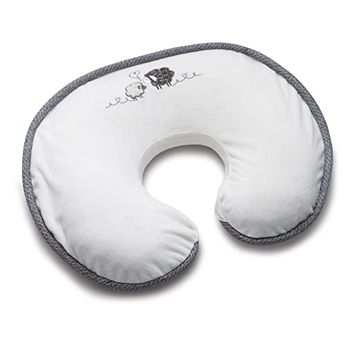 Boppy Luxe Nursing Pillow and Positioner, Sherpa Sheep, Ultra-soft minky fabric on one side with adorable appliquÃ© and coordinating piping