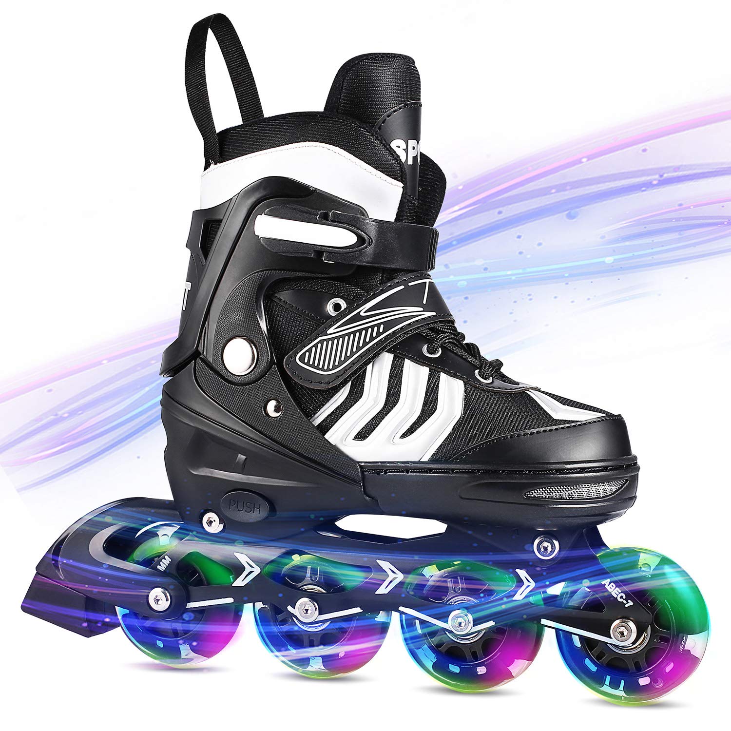 ANCHEER Inline Skates Adjustable Women Men Kids Roller Skates for Girls Boys Size 12-8 Aggressive Urban Toddler Skating