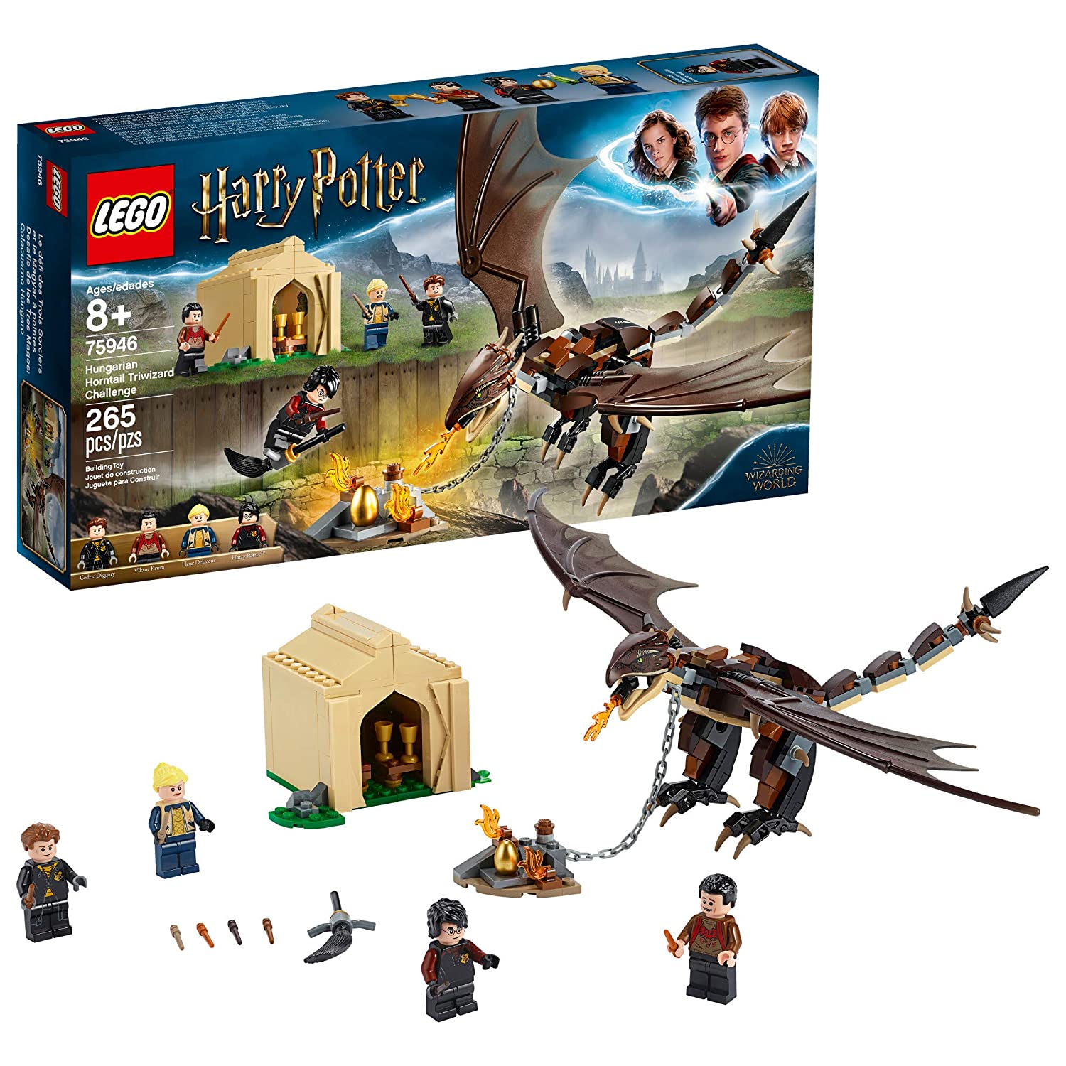 LEGO Harry Potter and The Goblet of Fire Hungarian Horntail Triwizard Challenge 75946 Building Kit, New 2019 (265 Pieces)