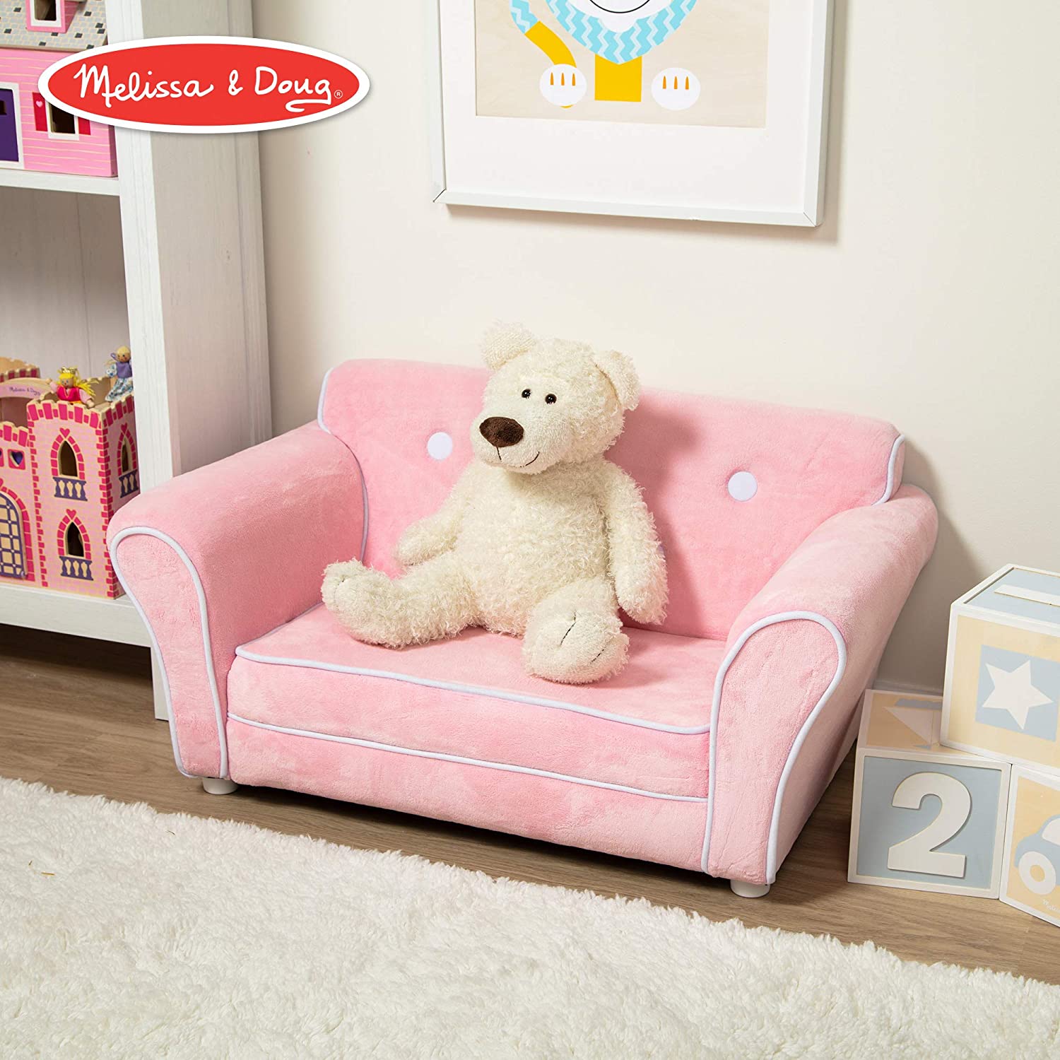 Melissa & Doug Child's Sofa - Pink Plush Children's Furniture