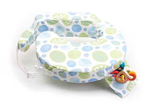 My Brest Friend Original Nursing Posture Pillow, Green & Blue Leaf