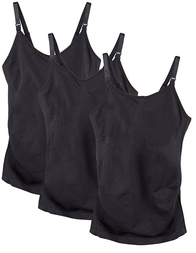 Caramel Cantina 3 Pack Women's Nursing Cami Built in Bra