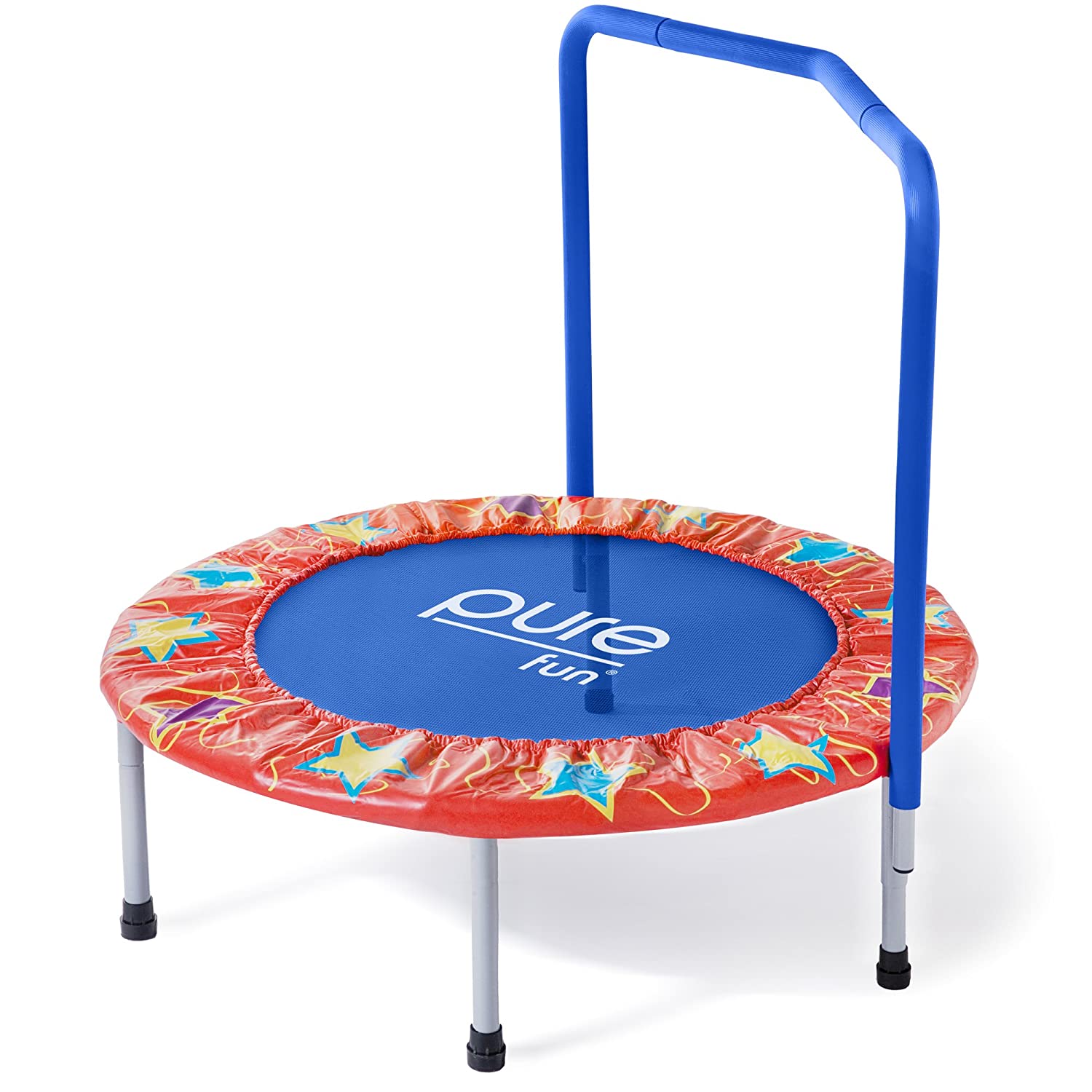 Pure Fun 36-inch Kids Trampoline with Handrail