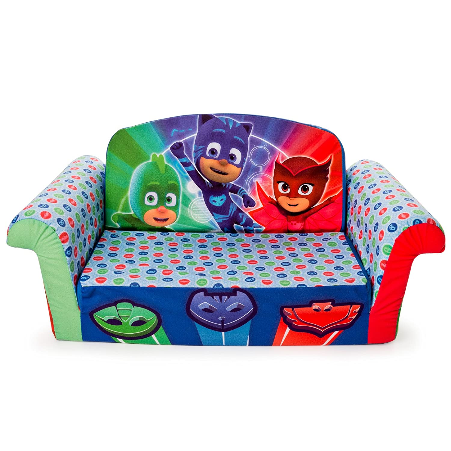 Marshmallow Furniture - Children's 2 in 1 Flip Open Foam Sofa, PJ Masks Flip Open Sofa
