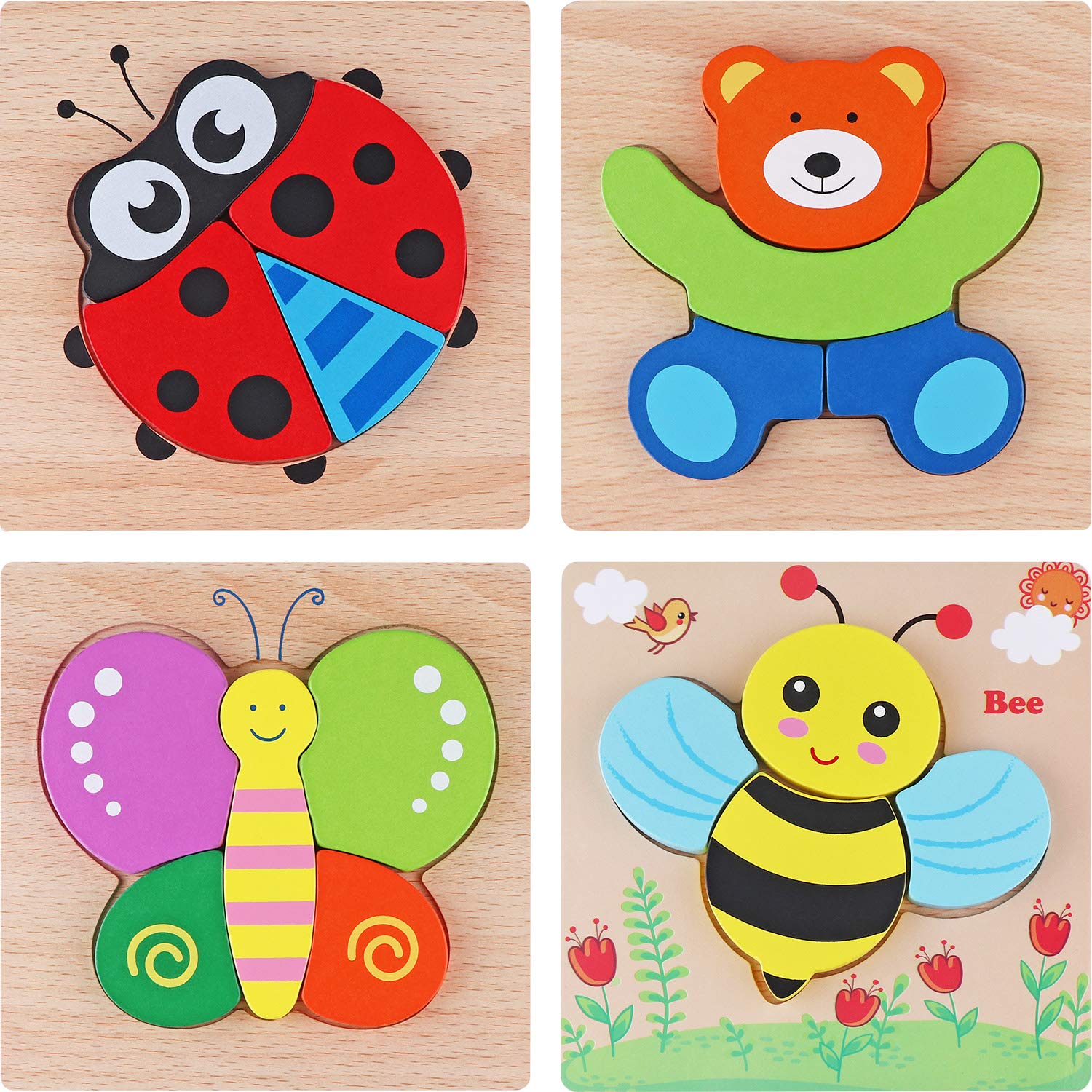 Tinabless Wooden Animal Jigsaw Puzzles