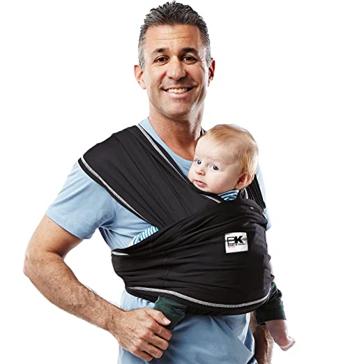 Baby K'tan Active Baby Wrap Carrier, Infant and Child Sling - Simple Wrap Holder for Babywearing - No Rings or Buckles - Carry Newborn up to 35 lbs, Black, S (W 6-8 / Men's Jacket 37-38)