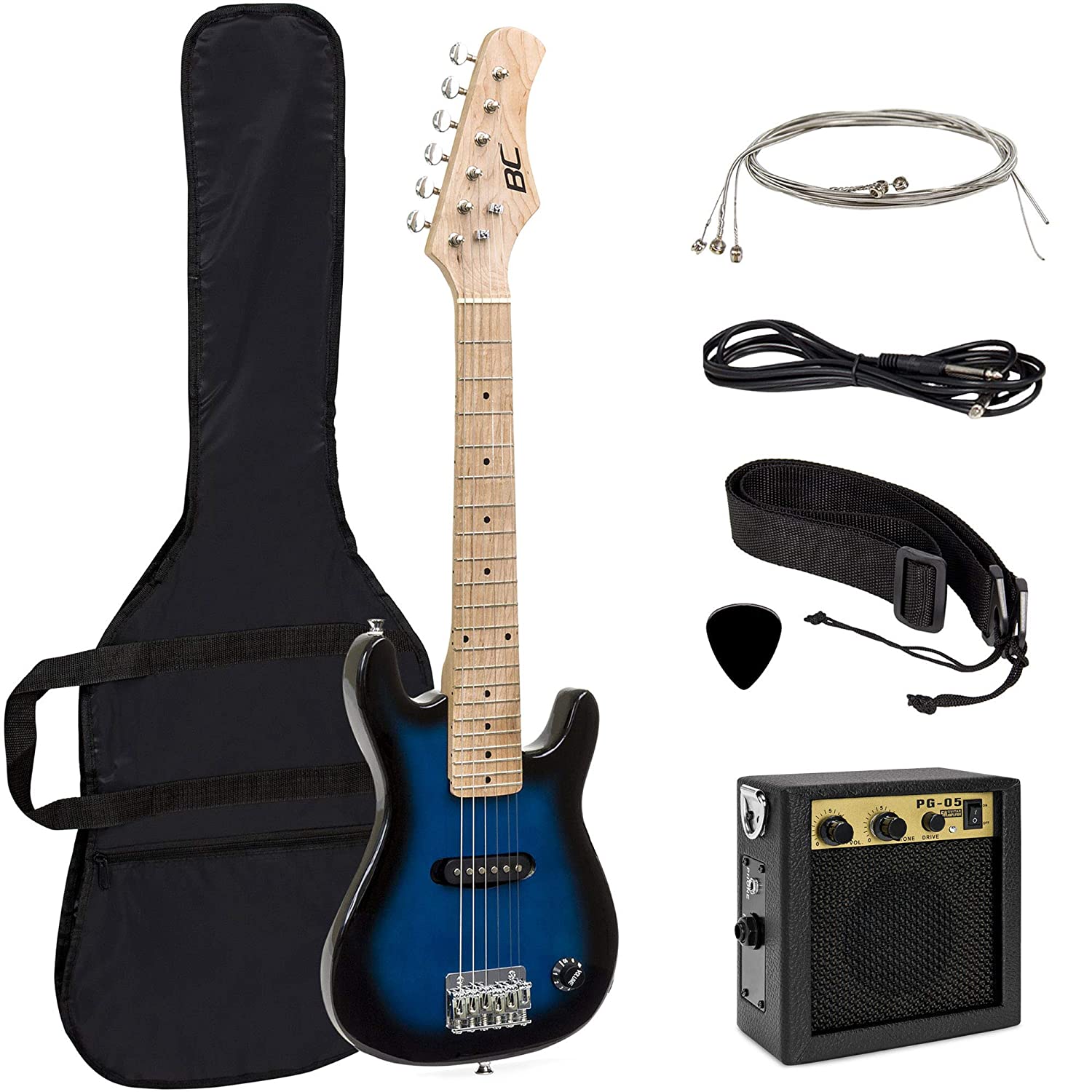 Best Choice Products Electric Guitar Kids 30" Blue Guitar W/ Amp, Case, Strap (Blue)