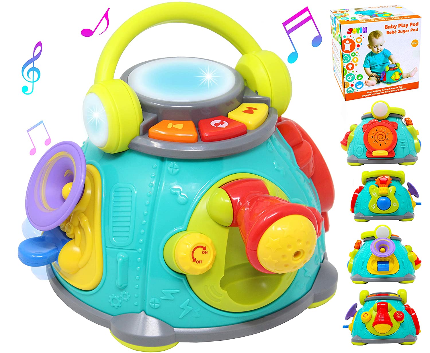 JOYIN Musical Activity Cube Play Center Baby Toy with LED Light Up for Infants, Toddler Interactive Learning Development, Singing Sensory, Rhythm Gifts and Children Holiday Toy Gift.