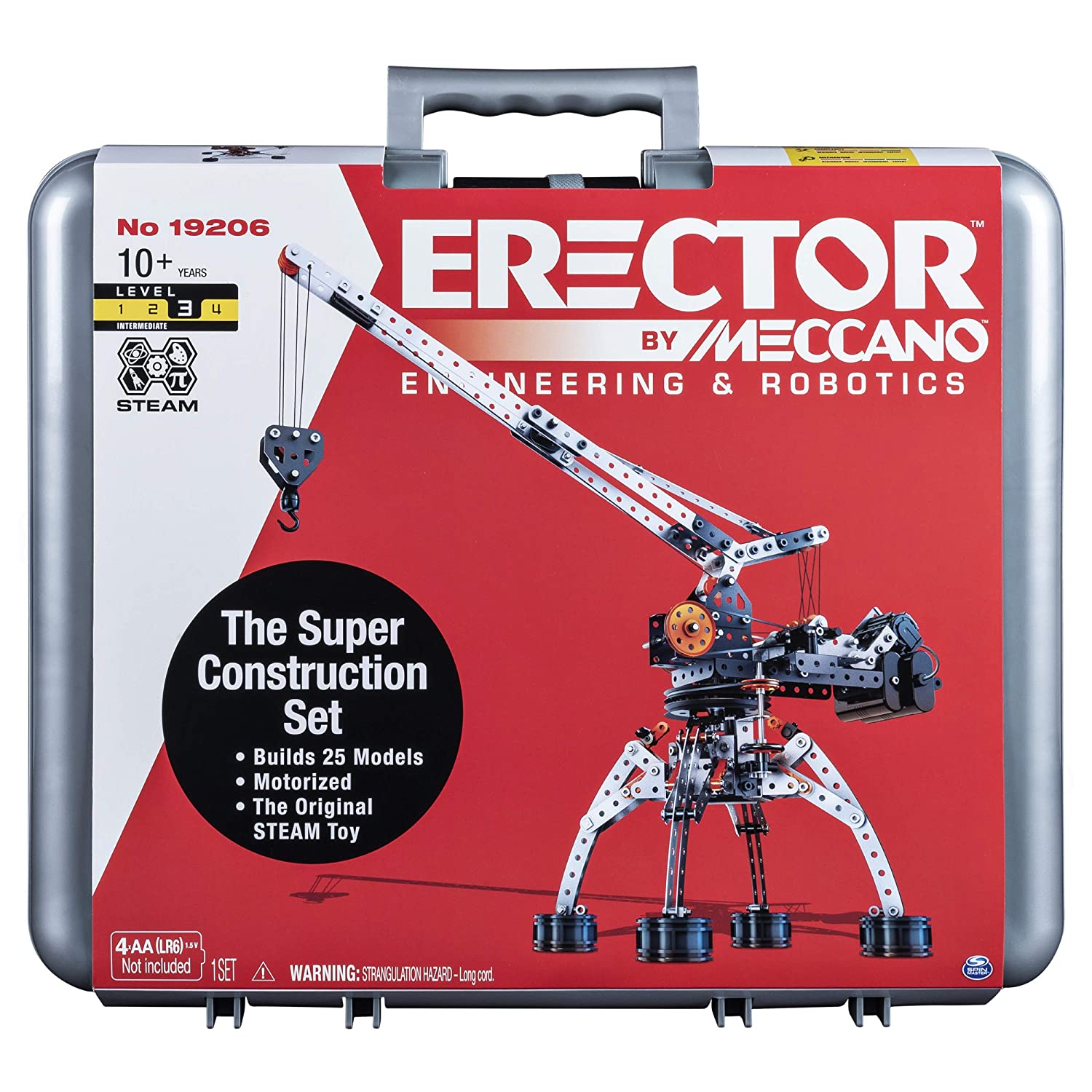Erector by Meccano Super Construction 25-In-1 Motorized Building Set, Steam Education Toy