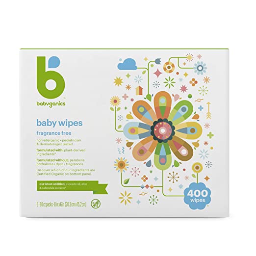 Babyganics Face, Hand & Baby Wipes, Fragrance Free, 400 ct, Packaging May Vary