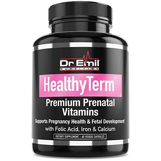 Dr. Emil - Prenatal Vitamins for Fetal and Pregnancy Health with Folic Acid, Iron, Calcium and Antioxidants - Non-GMO, Gluten and Dairy Free (60 Vegetarian Capsules)