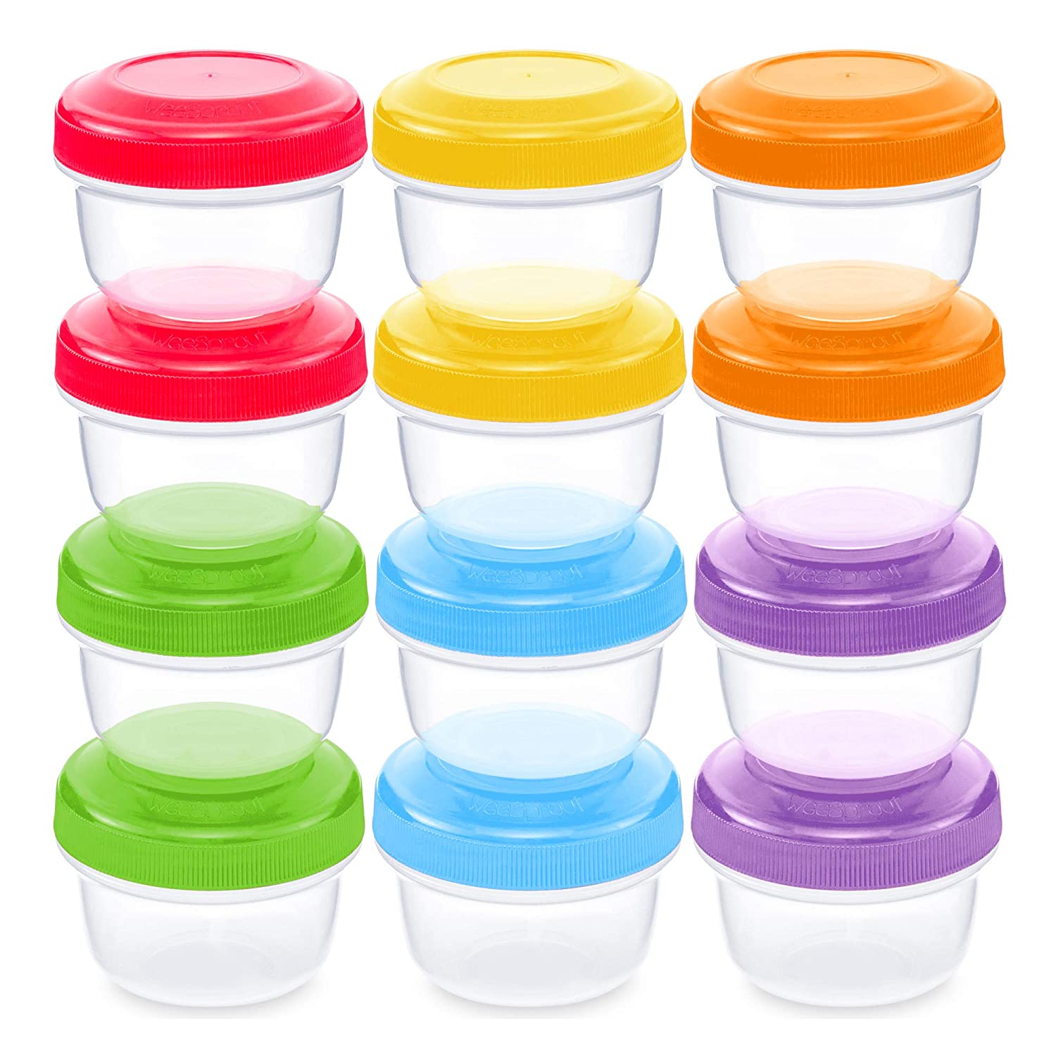 Leakproof Baby Food Storage | 12 Container Set | Premium BPA Free Small Plastic Containers with Lids Lock in Freshness, Nutrients & Flavor