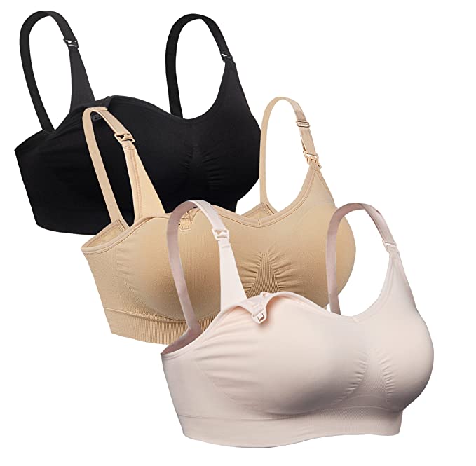 iloveSIA 3PACK Womens Full Bust Nursing Bra Seamless Maternity Bra