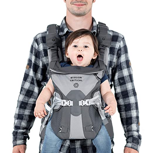 Mission Critical Baby Carrier - System 02 - Baby Carrier for Men - Front & Back Carrier (Titanium)