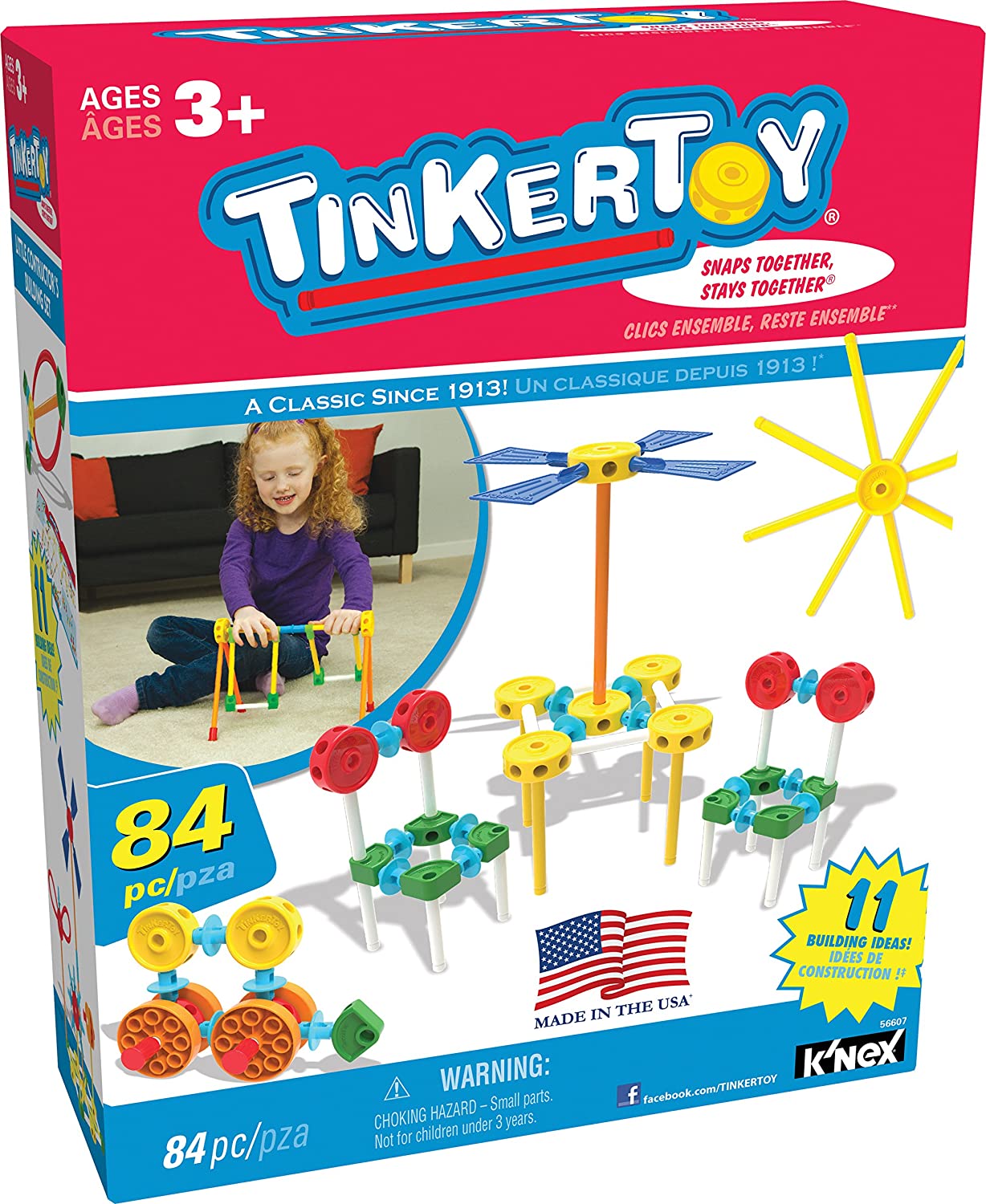 Tinkertoy – Little Constructor's Building Set – 84 Pieces – Ages 3+ Preschool Educational Toy