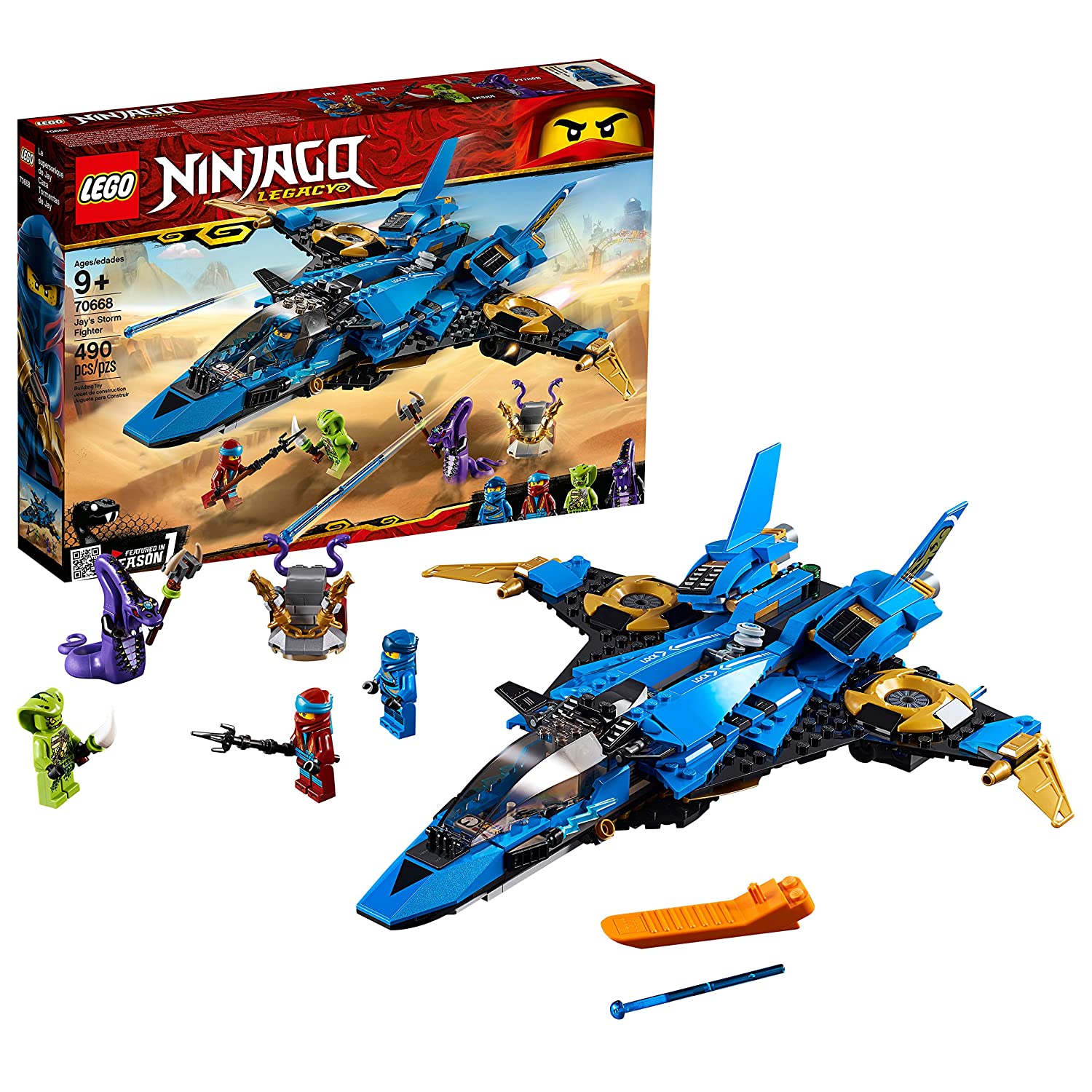 LEGO NINJAGO Legacy Jay’s Storm Fighter 70668 Building Kit, New 2019 (490 Pieces)