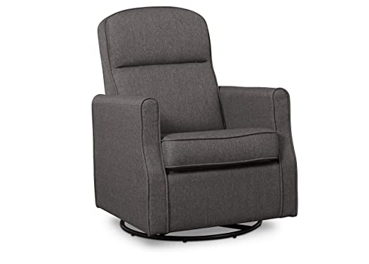 Delta Children Blair  Nursery Glider Swivel Rocker Chair, Charcoal