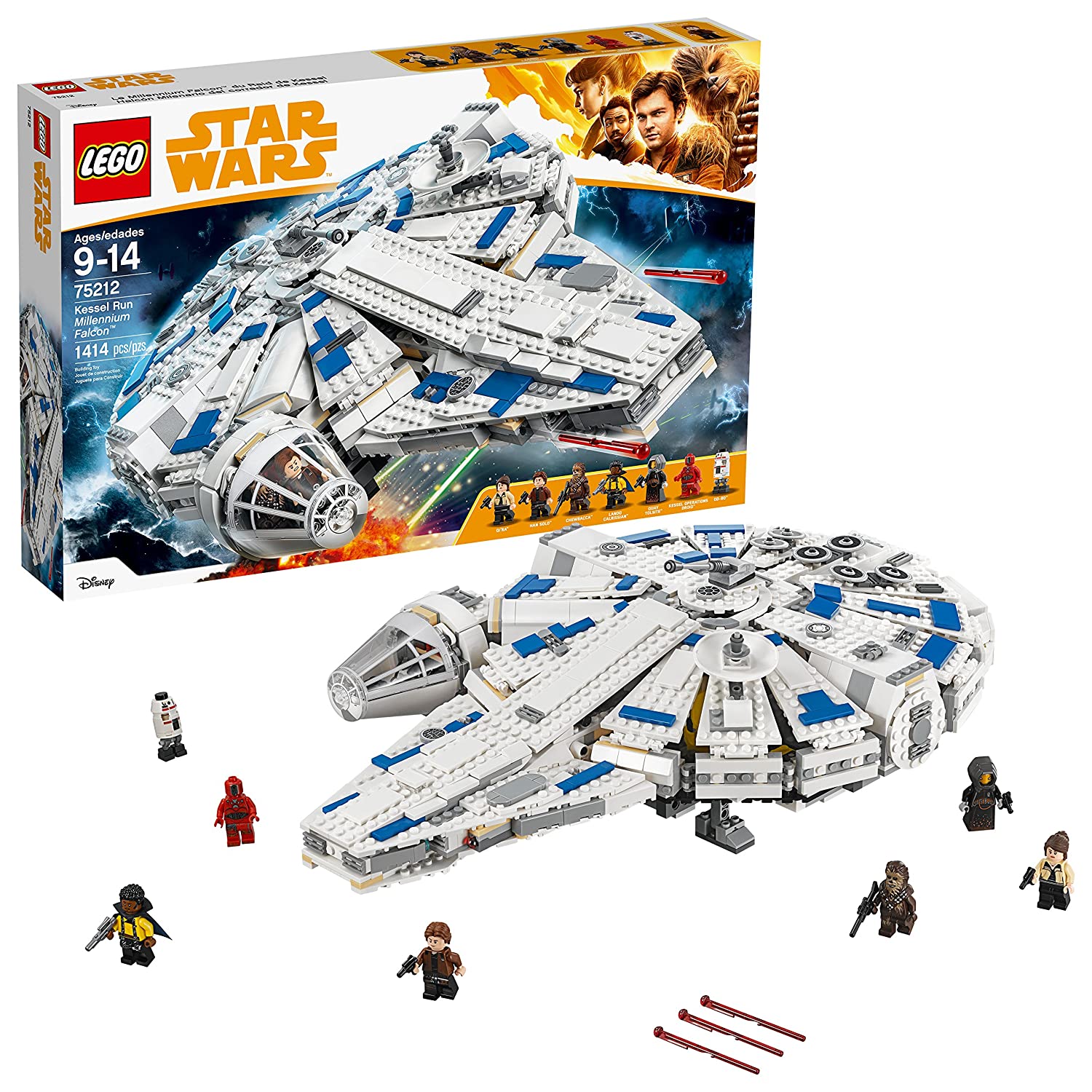 LEGO Star Wars Solo: A Star Wars Story Kessel Run Millennium Falcon 75212 Building Kit and Starship Model Set, Popular Building Toy and Gift for Kids 
