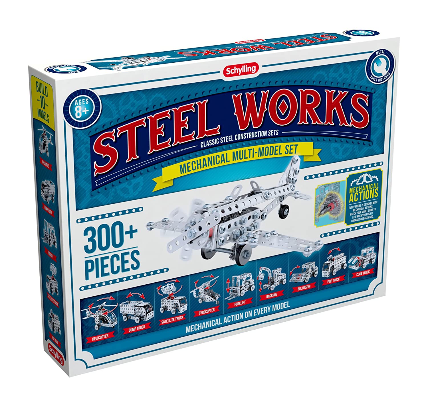 Schylling Steel Works Mechanical Multi-Model Construction Building Kit