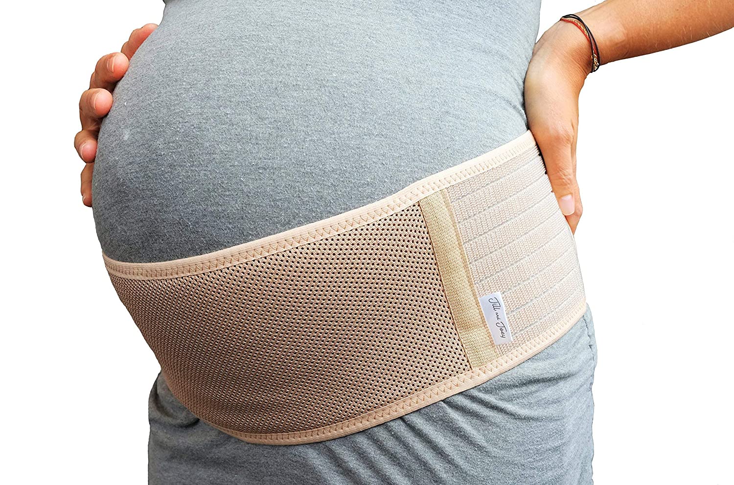 JILL&JOEY Maternity Belt, Breathable Belly & Back Support Brace, One Size, Beige