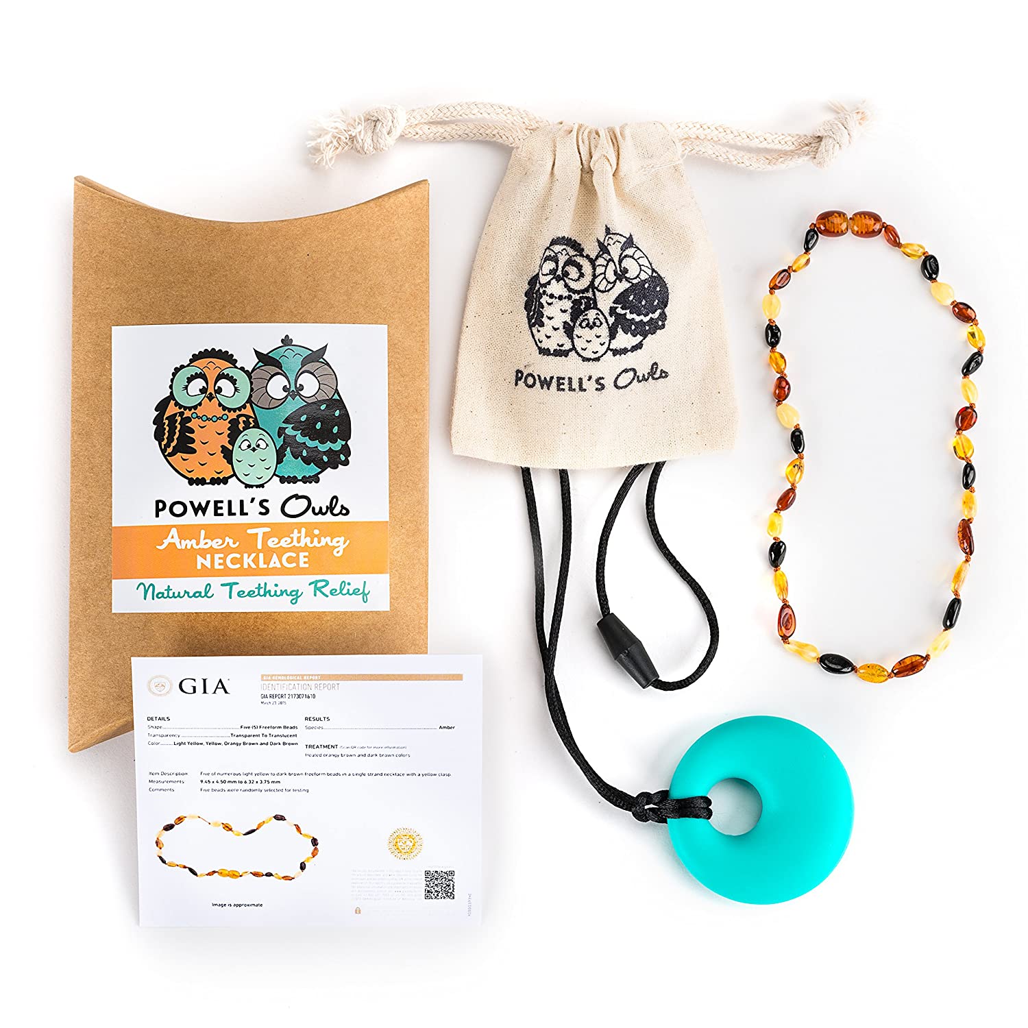 Baltic Amber Teething Necklace Gift Set