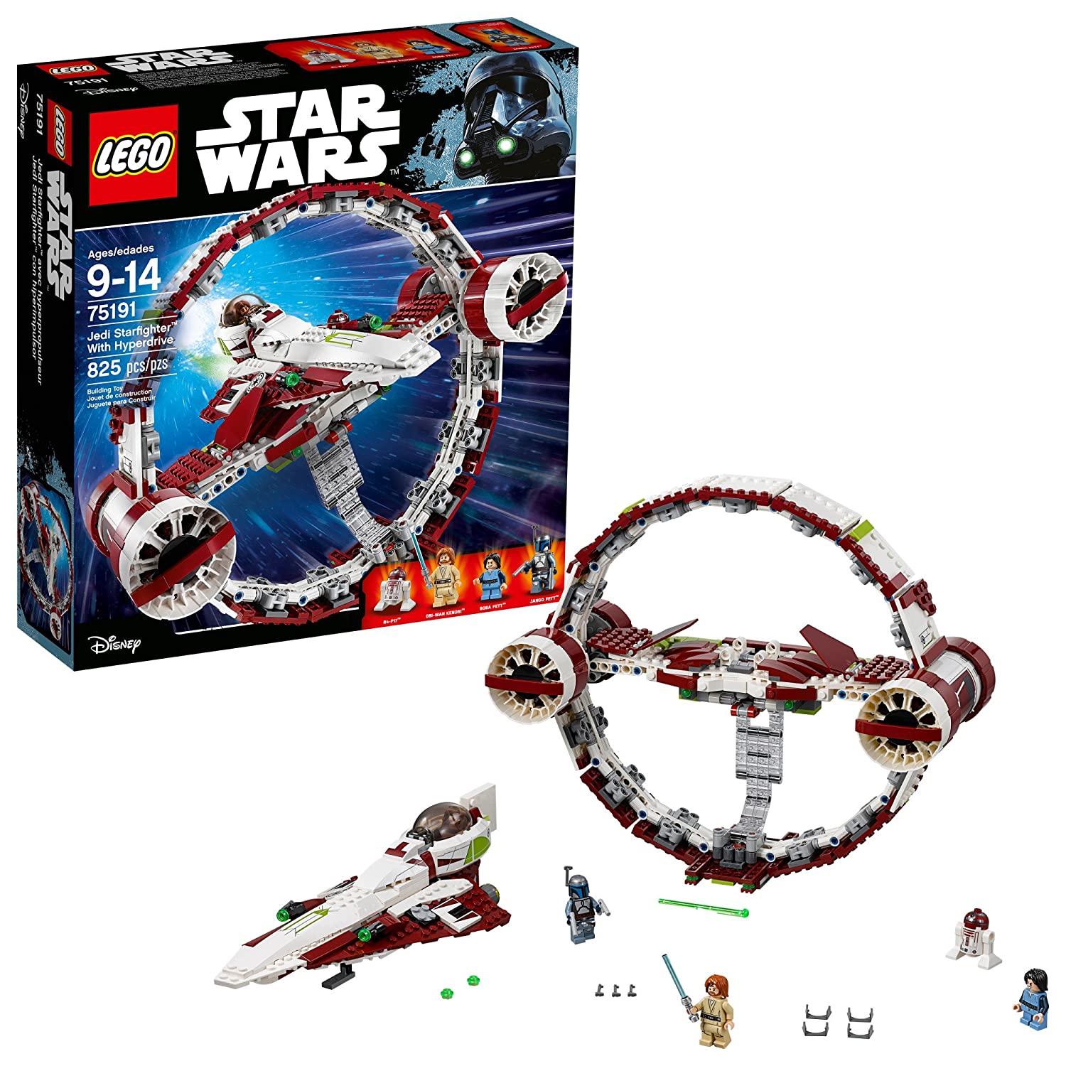 LEGO 6175769 Star Wars Jedi Starfighter with Hyperdrive 75191 Building Kit (825 Piece)