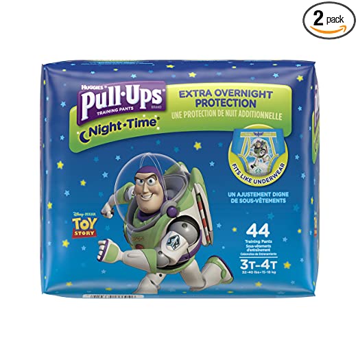 Pull-Ups Night-Time Training Pants for Boys, 3T-4T, 44 Count (Pack of 2- Total 88 Pants)(Packaging May Vary)