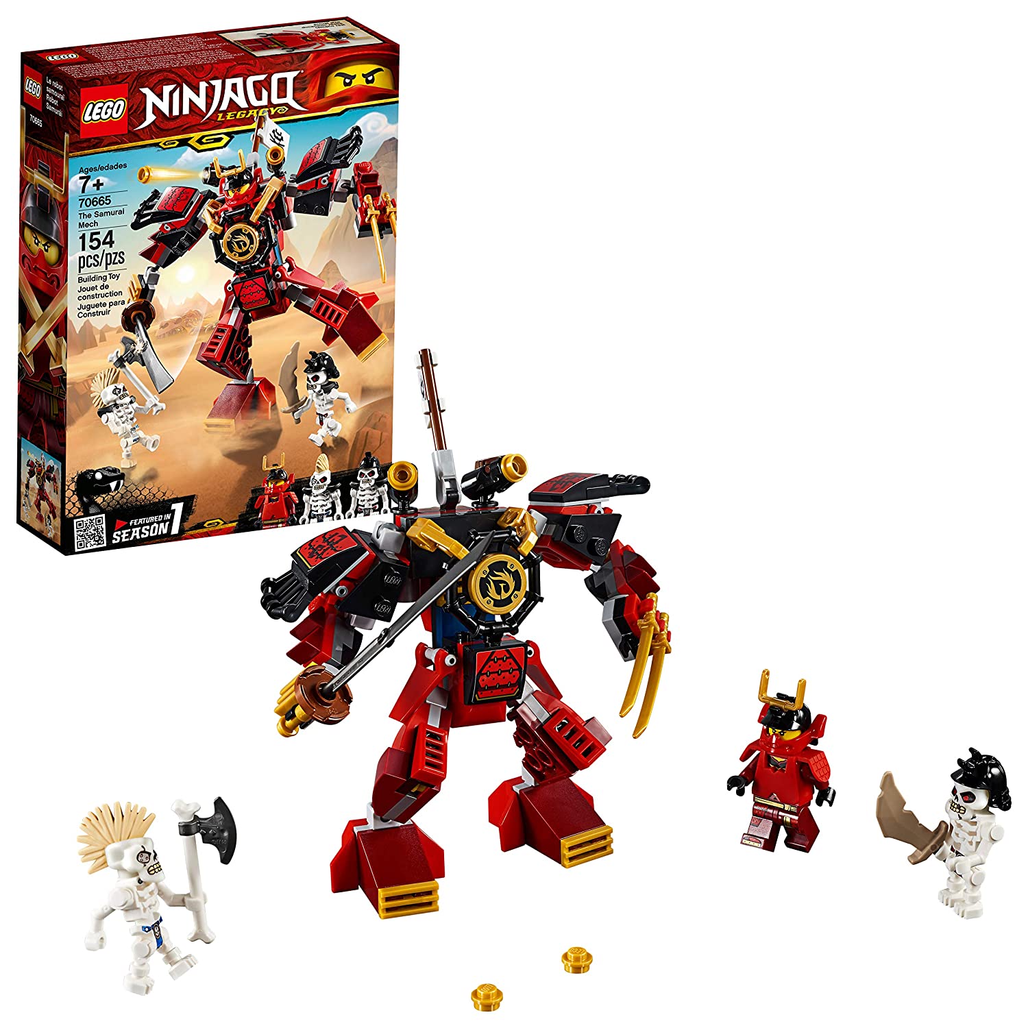 LEGO Ninjago Legacy Samurai Mech 70665 Building Kit , New 2019 (154 Piece)