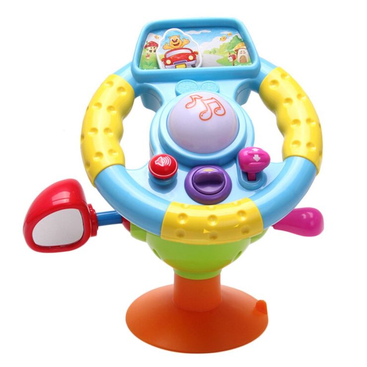 Luerme Steering Wheel Toy Electric Musical Simulated Driving Steering Wheel for Baby Children & Kids