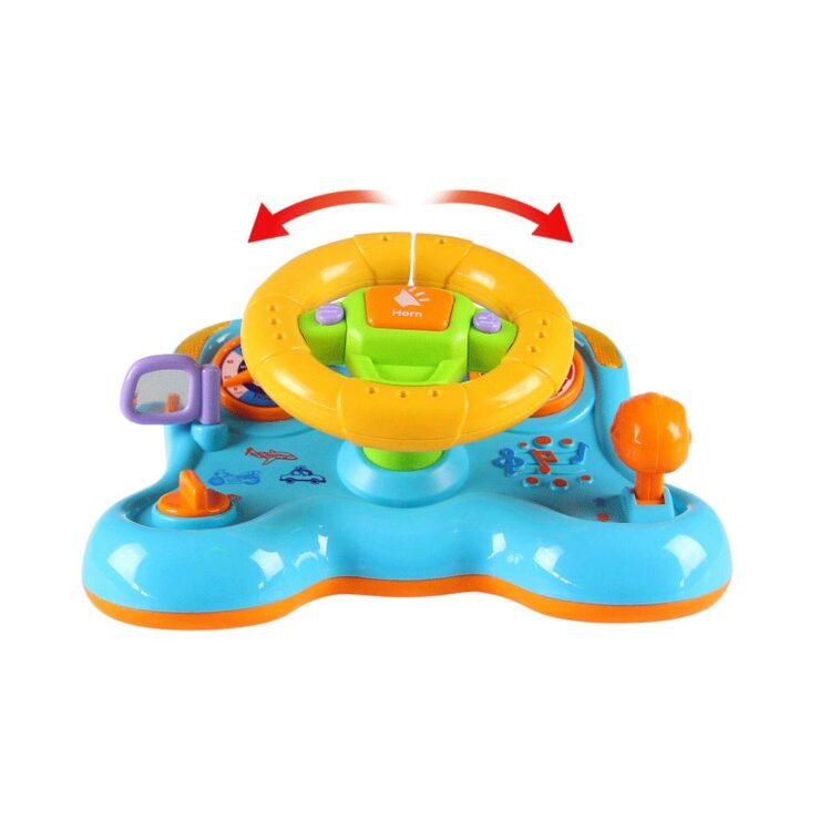 Hellofishly Steering Wheel Toy,Children's Educational Sounding Toy Cars Simulated Driving Steering Wheel,Electric Musical Pretend Play Toy